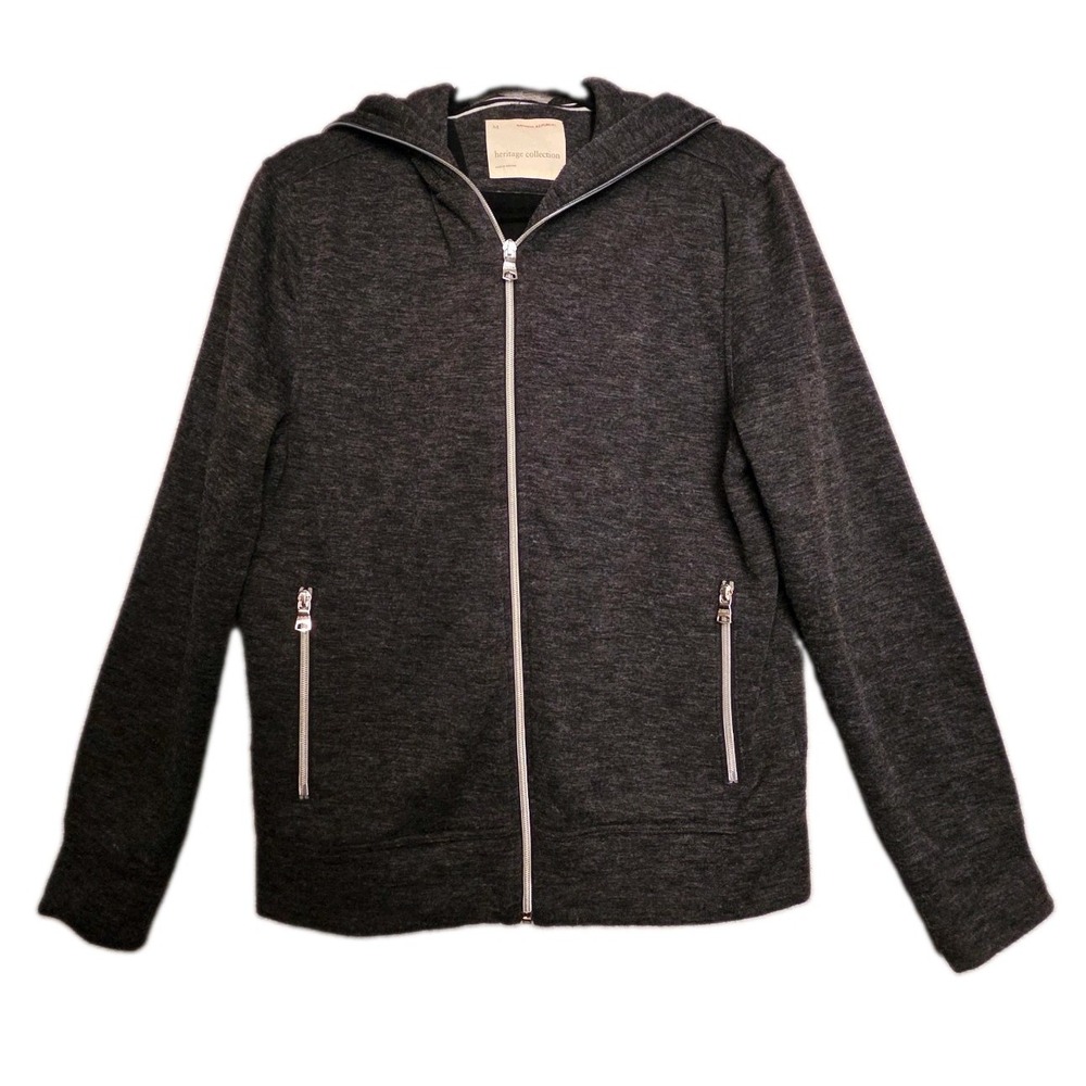 Banana Republic Heritage Collection Hoodie Sweater Medium Full Zip Dark Gray